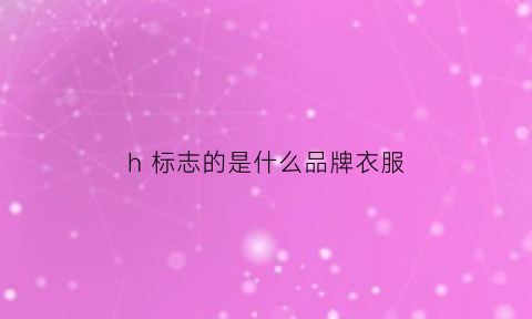 h标志的是什么品牌衣服(h的衣标什么牌子)